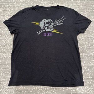 NWOT John Varvatos Star USA Liberty Skull Graphic Crew T-Shirt Black Size XL